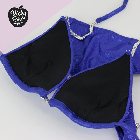 Blue Plain Competition Bodybuilding Posing Suit - Picture 5 of 8